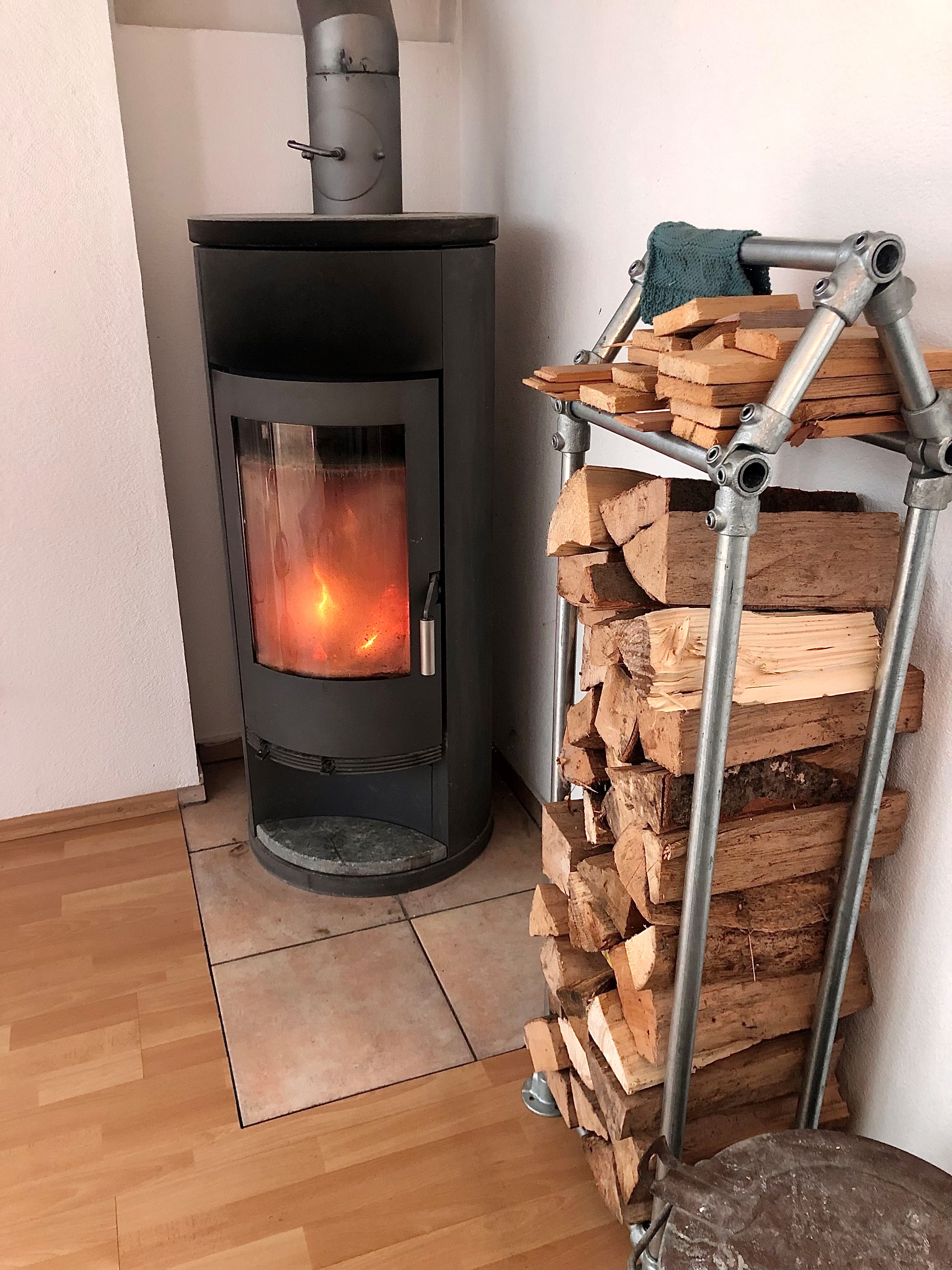 Feuerholzständer "Black Wood", 26.9mm (3/4"); H: 1220mm, B: 400mm, T: 270mm