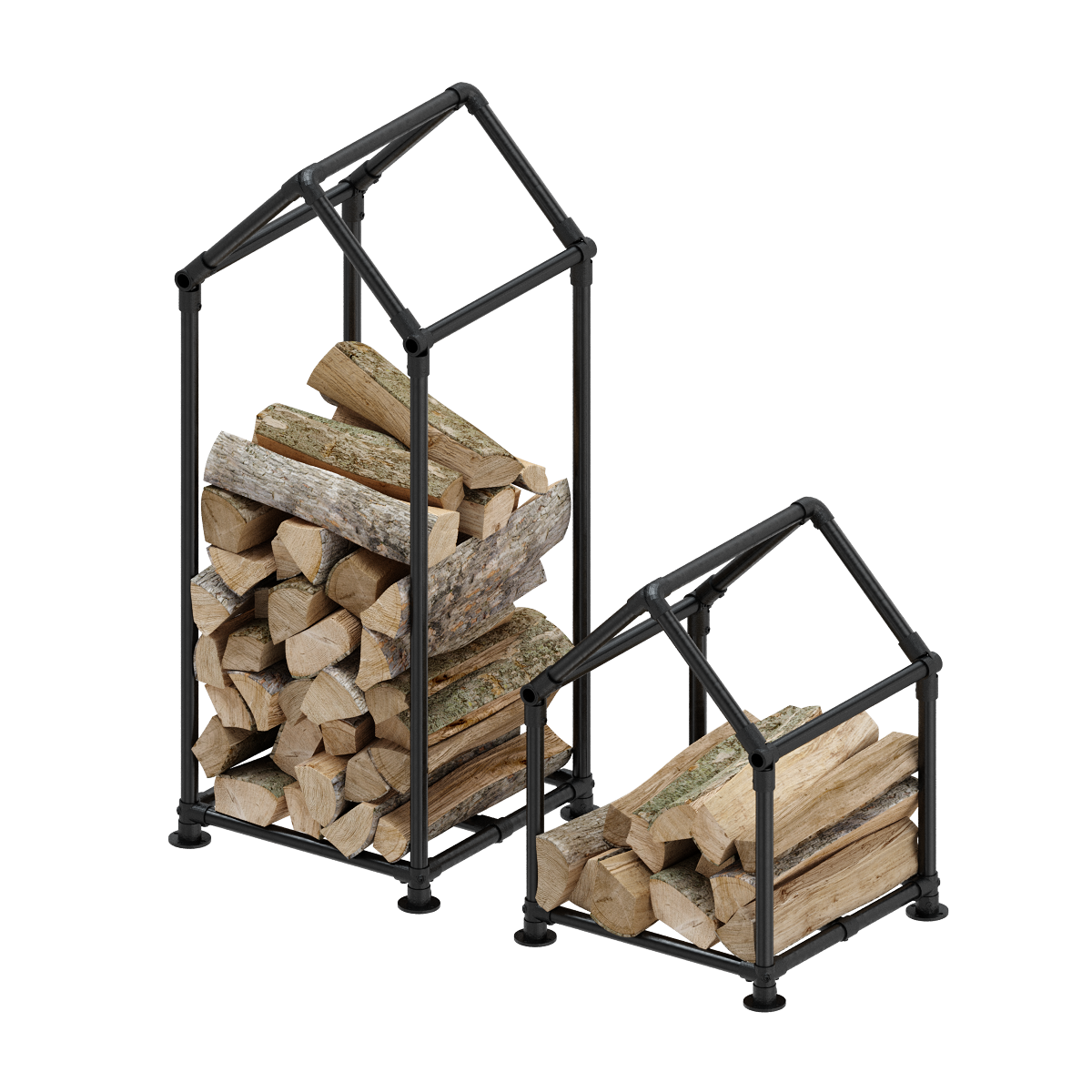 Feuerholzständer "Black Wood", 26.9mm (3/4"); H: 1220mm, B: 400mm, T: 270mm