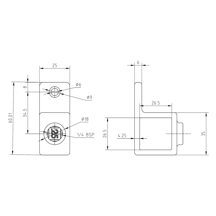 Rohrverbinder für Plattenbefestigung für quadratische Rohre, schwarz - 40 mm